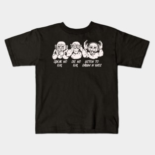 Monkey Business: No Evil, Drum & Bass Kids T-Shirt